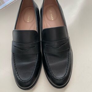 Cole Haan Black Flats Classic Penny Loafers